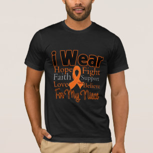 I Wear Ribbon Collage Niece - Leukaemia T-Shirt