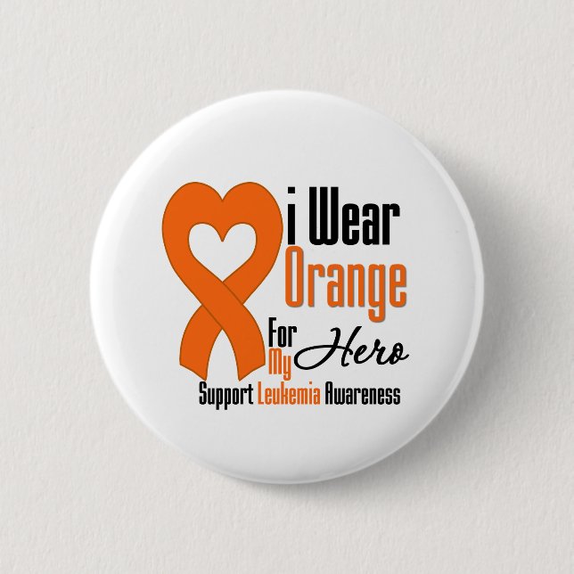 I Wear Ribbon (Hero) - Leukaemia 2 Inch Round Button (Front)