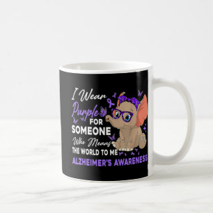 I Wear Ribbon Purple Elephant Cute Alzheimer's Awa Coffee Mug