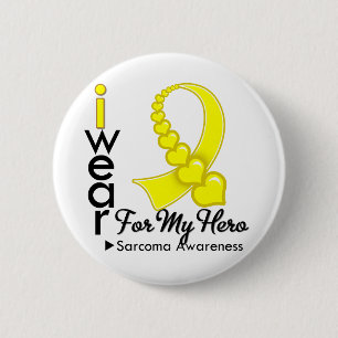 I Wear Sarcoma Ribbon For My Hero 2 Inch Round Button