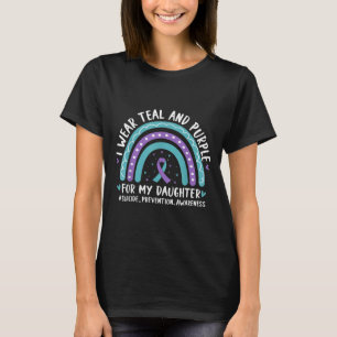 I Wear Teal & Purple For Daughter Suicide Prev T-Shirt