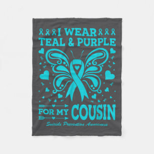 I Wear Teal & Purple For My Cousin Fleece Blanket