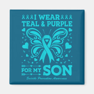 I Wear Teal & Purple For My Son Magnet
