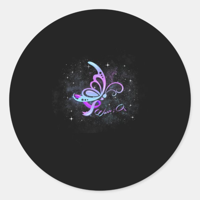 I Wear Teal &amp; Purple For Someone I Love Suicid Classic Round Sticker (Front)