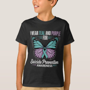 I Wear Teal & Purple For Suicide Prevention Aw T-Shirt