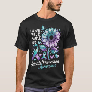 I Wear Teal &amp; Purple For Suicide Prevention Aw T-Shirt