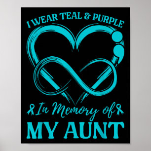 I Wear Teal & Purple In Memory Of My Aunt Poster