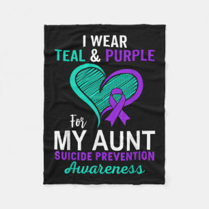 I Wear Teal & Purple In Memory Of My Aunt Suic Fleece Blanket