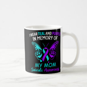 I Wear Teal & Purple In Memory Of My Mom Suici Coffee Mug
