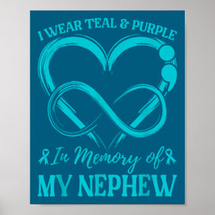 I Wear Teal &amp; Purple In Memory Of My Nephew  Poster