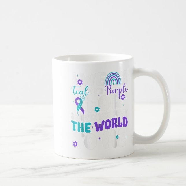 I Wear Teal &amp; Purple Suicide Prevention Awaren Coffee Mug (Right)