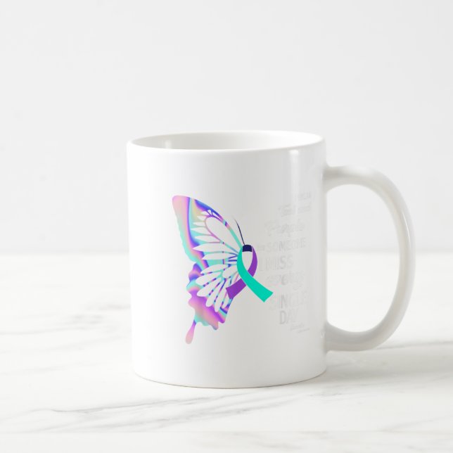 I Wear Teal &amp; Purple Suicide Prevention Awaren Coffee Mug (Right)