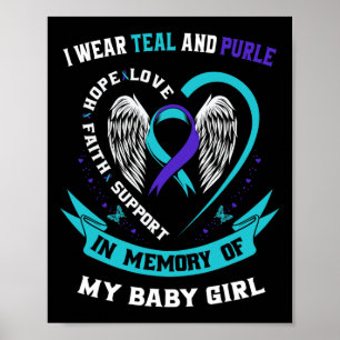 I Wear Teal And Purple Byby Suicide Prevention Awa Poster