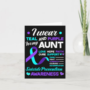 I Wear Teal And Purple For My Aunt Suicide Prevent Card