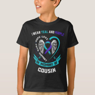 I Wear Teal And Purple For My Cousin Suicide Aware T-Shirt