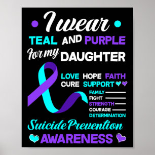 I Wear Teal And Purple For My Daughter Suicide Pre Poster
