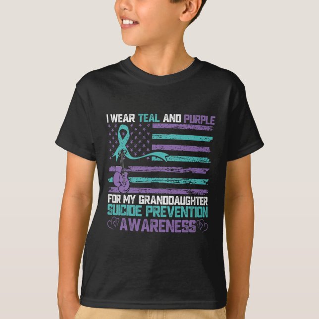 I Wear Teal And Purple For My Granddaughter Suicid T-Shirt (Front)