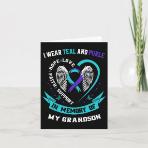 I Wear Teal And Purple For My Grandson Suicide Awa Card