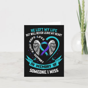 I Wear Teal And Purple For Someone I Miss Suicide Card
