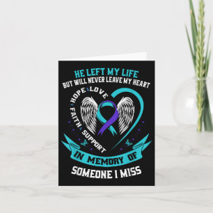 I Wear Teal And Purple For Someone I Miss Suicide  Card