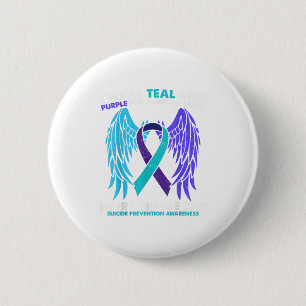 I Wear Teal And Purple For Someone I Miss Teal Pur 2 Inch Round Button