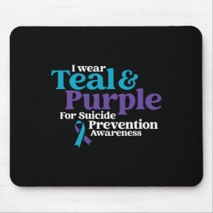 I Wear Teal And Purple For Suicide Prevention Awar Mouse Pad