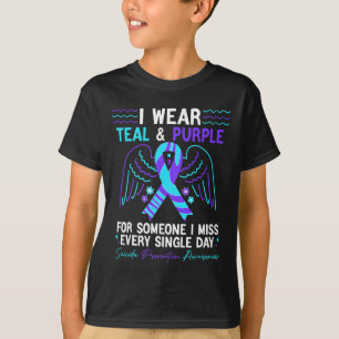 I Wear Teal And Purple For Suicide Prevention Awar T-Shirt