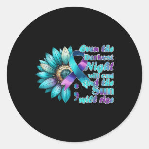 I Wear Teal And Purple National Suicide Prevention Classic Round Sticker
