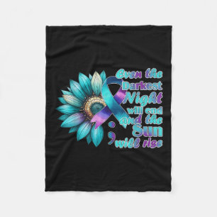 I Wear Teal And Purple National Suicide Prevention Fleece Blanket