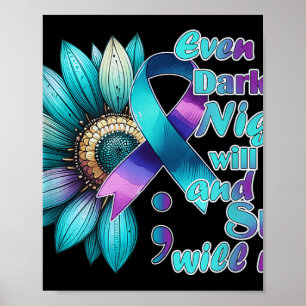 I Wear Teal And Purple National Suicide Prevention Poster