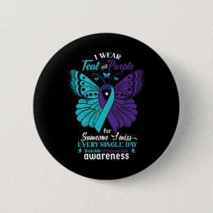 I Wear Teal And Purple Suicide Awareness Mental He 2 Inch Round Button