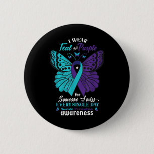 I Wear Teal And Purple Suicide Awareness Mental He 2 Inch Round Button