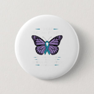 I Wear Teal And Purple Suicide Awareness Mental He 2 Inch Round Button