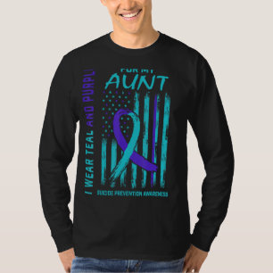 I Wear Teal and Purple Suicide Awareness Shirt Aun