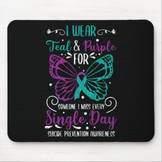 I Wear Teal And Purple Suicide Prevention Awarenes Mouse Pad
