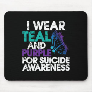 I Wear Teal And Purple Support Suicide Awareness 1 Mouse Pad