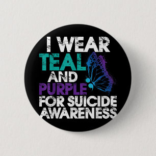 I Wear Teal And Purple Support Suicide Awareness 2 Inch Round Button