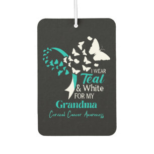 I Wear Teal And White My Grandma Cervical Cancer Air Freshener