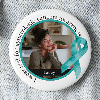 I Wear Teal for Gynecologic Cancers Awareness 2 Inch Round Button