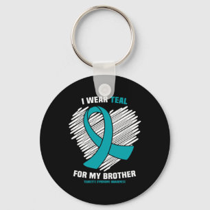 I Wear Teal For My Brother Tourette Syndrome Aware Keychain