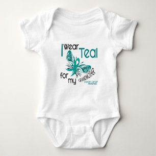 I Wear Teal For My Grandmother 45 Ovarian Cancer Baby Bodysuit
