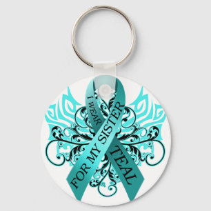 I Wear Teal for my Sister.png Keychain
