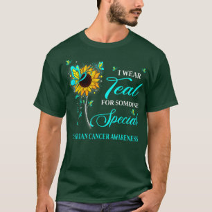 I Wear Teal For Ovarian Cancer Awareness Sunflower T-Shirt