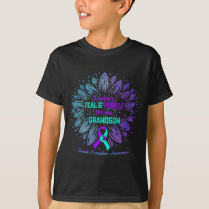 I Wear Teal Purple For Grandson Suicide Prevention T-Shirt