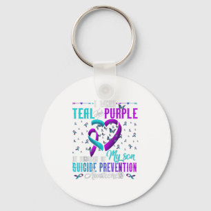 I Wear Teal Purple For My Son Suicide Prevention A Keychain
