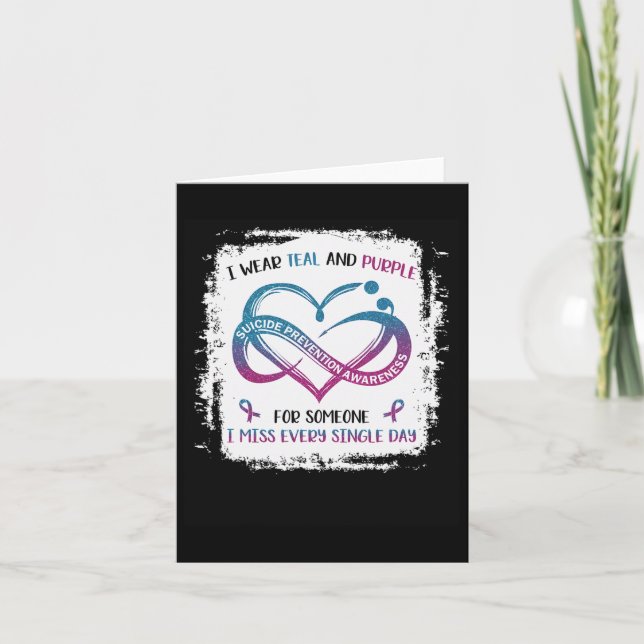 I Wear Teal Purple For Someone I Miss Every Single Card (Front)
