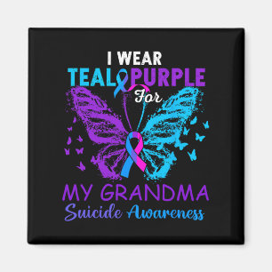 I Wear Teal Purple In Memory Of My Grandma Suicide Magnet