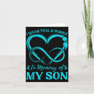 I Wear Teal Purple In Memory Of My Son Design Card