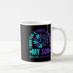 I Wear Teal Purple In Memory Of My Son Suicide Awa Coffee Mug
