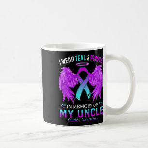 I Wear Teal Purple In Memory Of Uncle Suicide Awar Coffee Mug